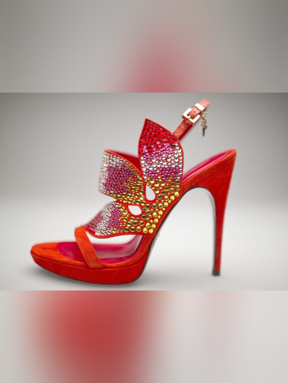 CESARE PACIOTTI Swarovski Crystals Suede Heels 36 MSRP $998 NEW